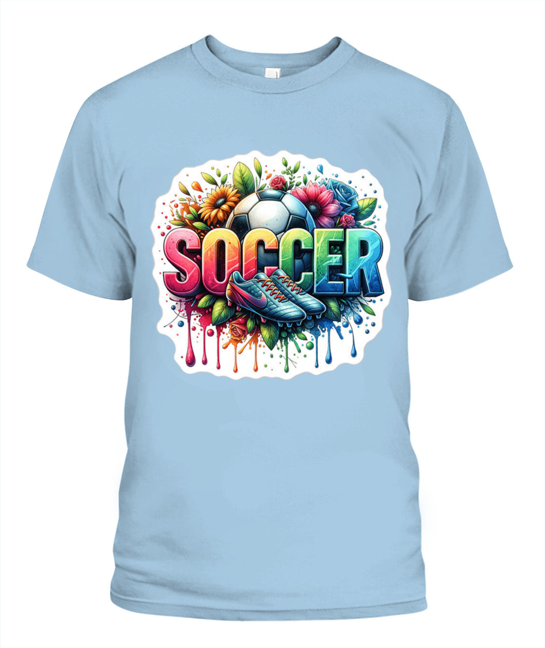 ✨From Every Fan, For Every Match✨-Soccer in Full Color Graphic T-Shirt - Unisex Neon Game Day Cleats Tee