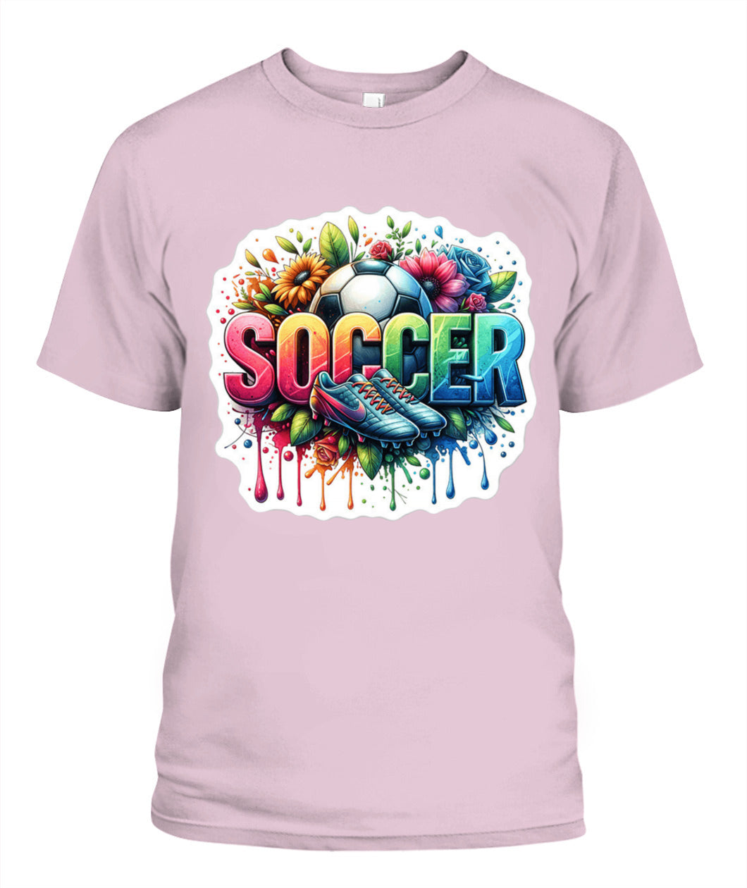 ✨From Every Fan, For Every Match✨-Soccer in Full Color Graphic T-Shirt - Unisex Neon Game Day Cleats Tee