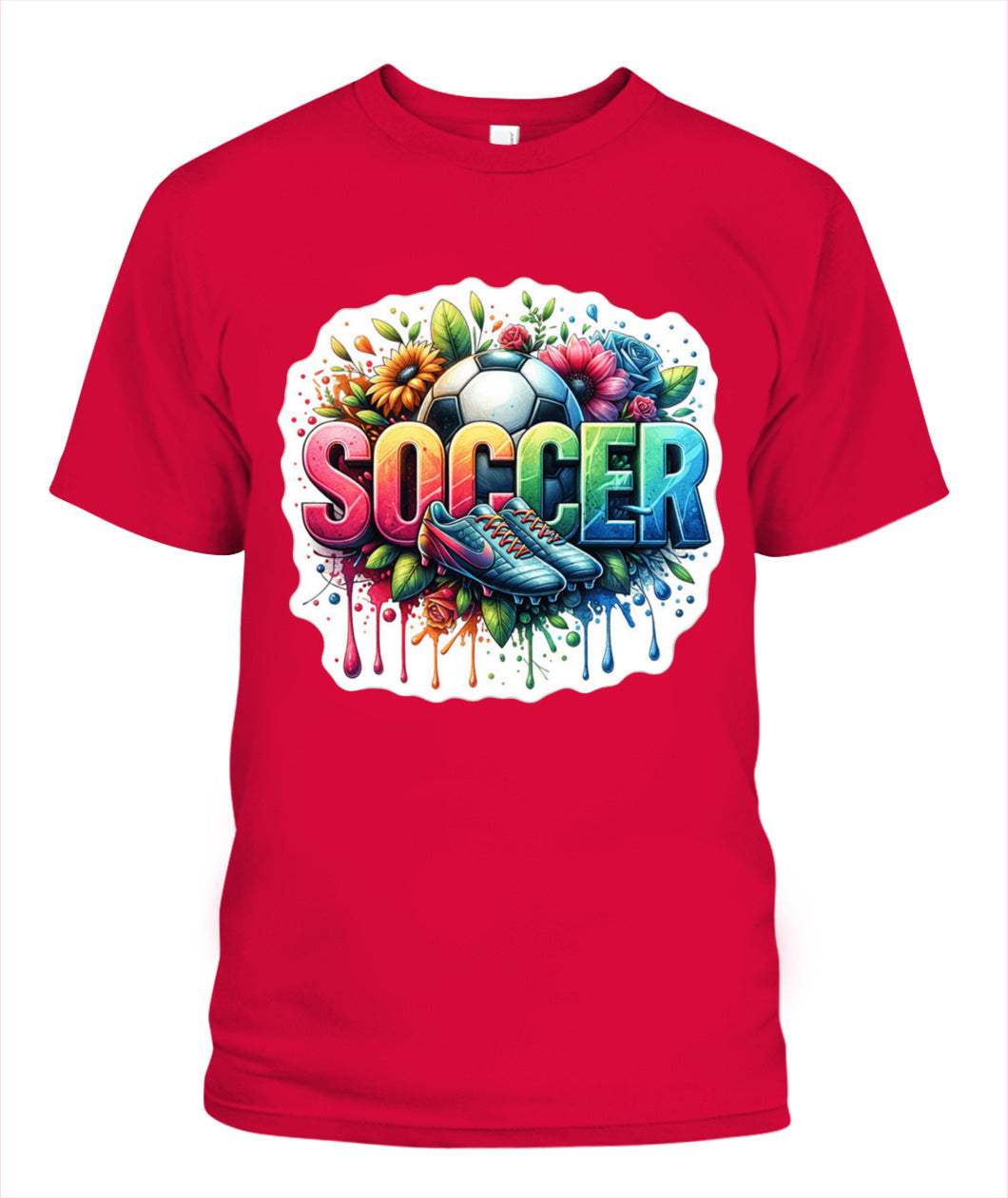 ✨From Every Fan, For Every Match✨-Soccer in Full Color Graphic T-Shirt - Unisex Neon Game Day Cleats Tee