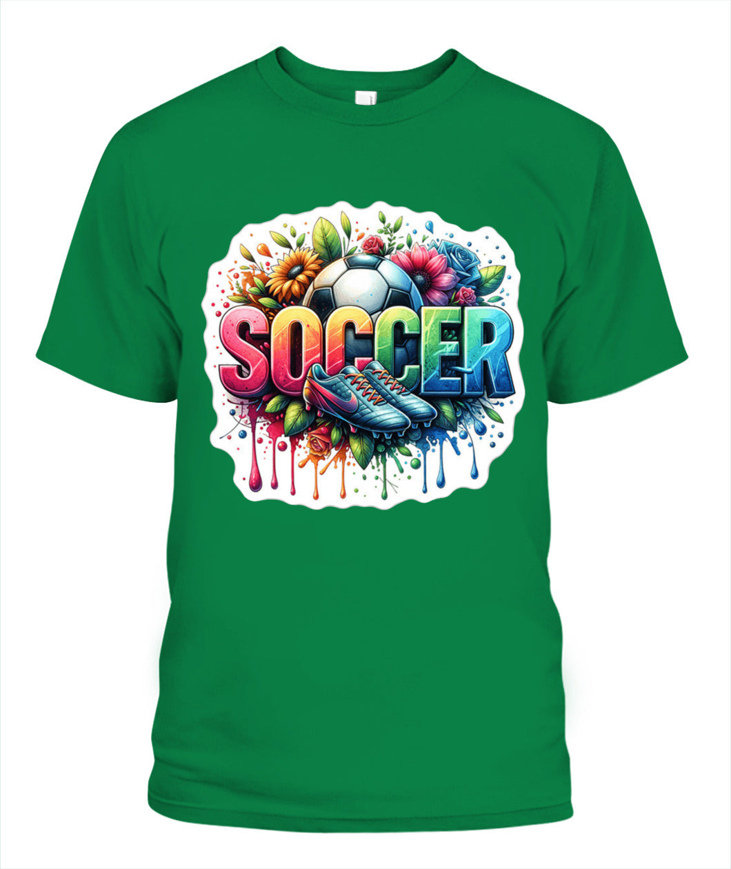 ✨From Every Fan, For Every Match✨-Soccer in Full Color Graphic T-Shirt - Unisex Neon Game Day Cleats Tee