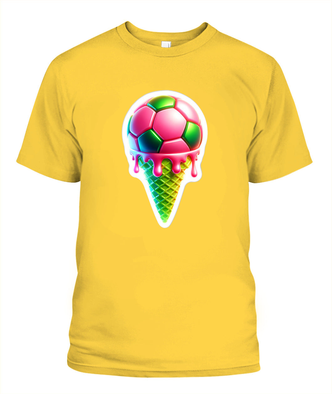 ✨From Every Fan, For Every Match✨-Cute Melting Football Cone Shirt | Sweet Summer Tournament Graphic Tee