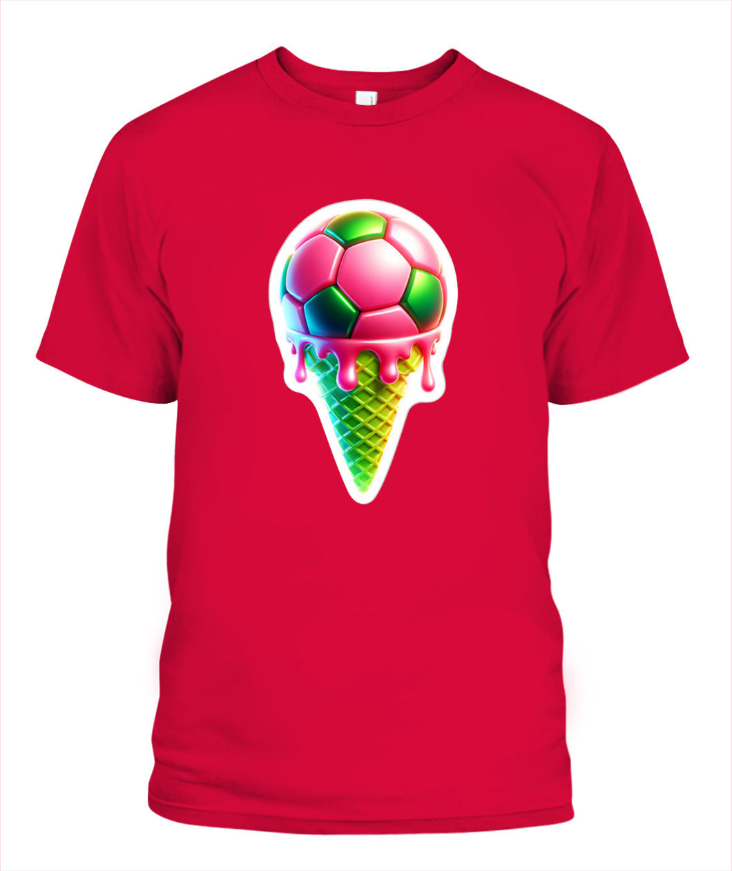 ✨From Every Fan, For Every Match✨-Cute Melting Football Cone Shirt | Sweet Summer Tournament Graphic Tee