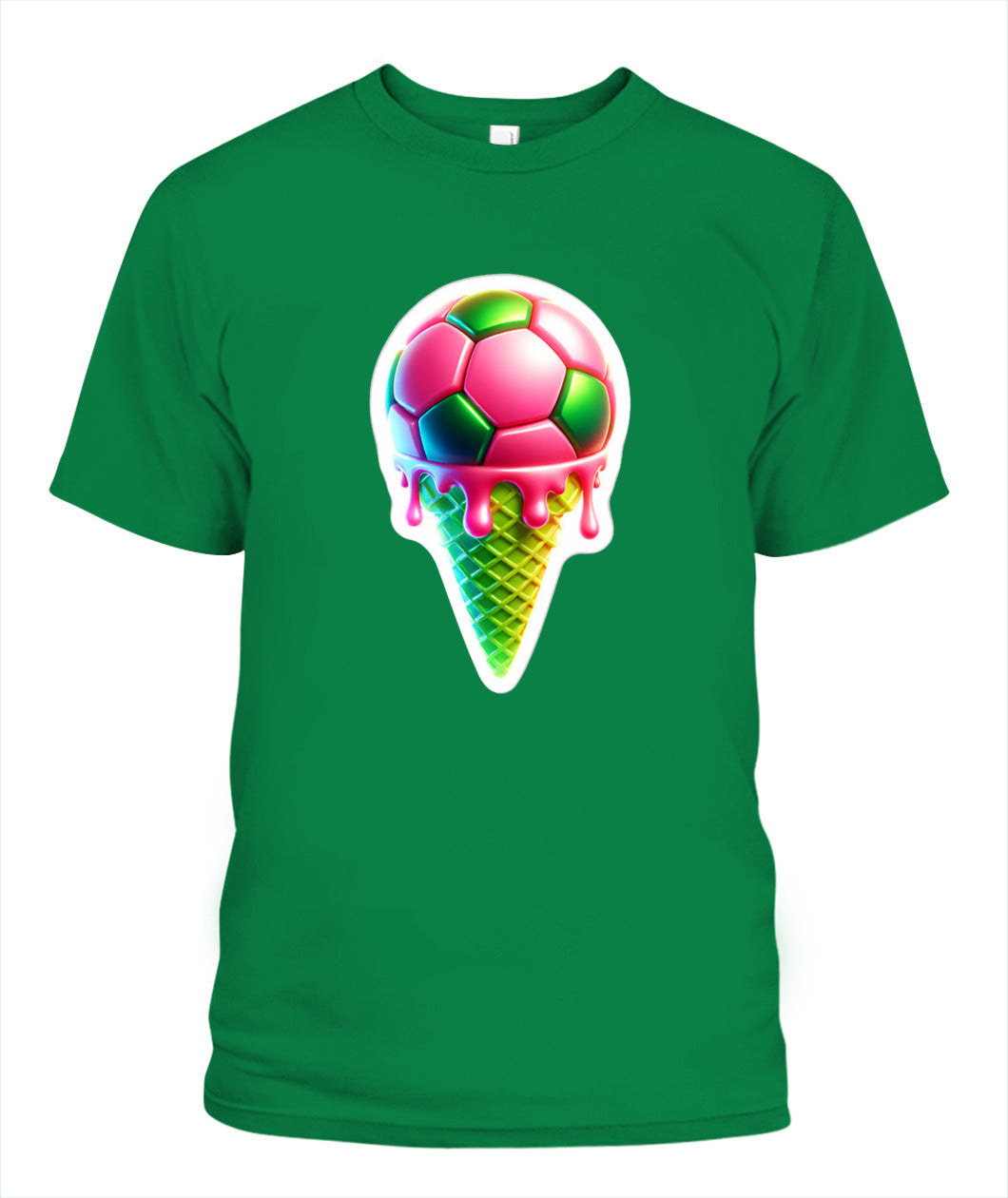 ✨From Every Fan, For Every Match✨-Cute Melting Football Cone Shirt | Sweet Summer Tournament Graphic Tee