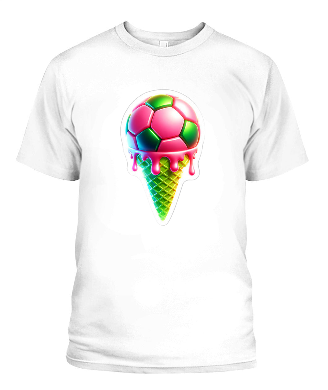 ✨From Every Fan, For Every Match✨-Cute Melting Football Cone Shirt | Sweet Summer Tournament Graphic Tee