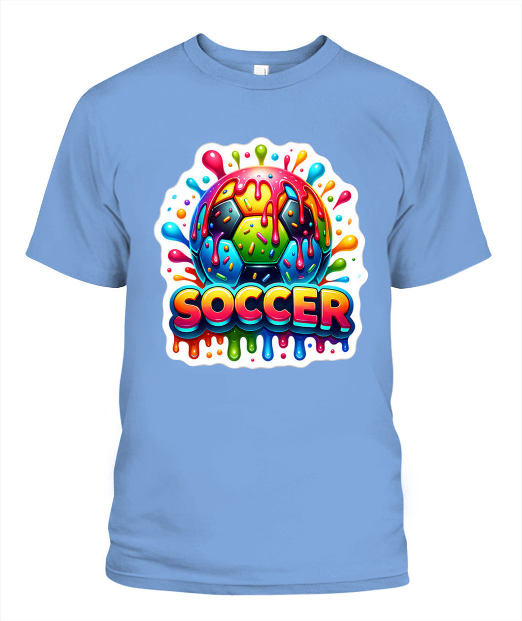 ✨From Every Fan, For Every Match✨-Bubble Text Soccer Graphic T-Shirt - Colorful Kids Summer Sports Tee