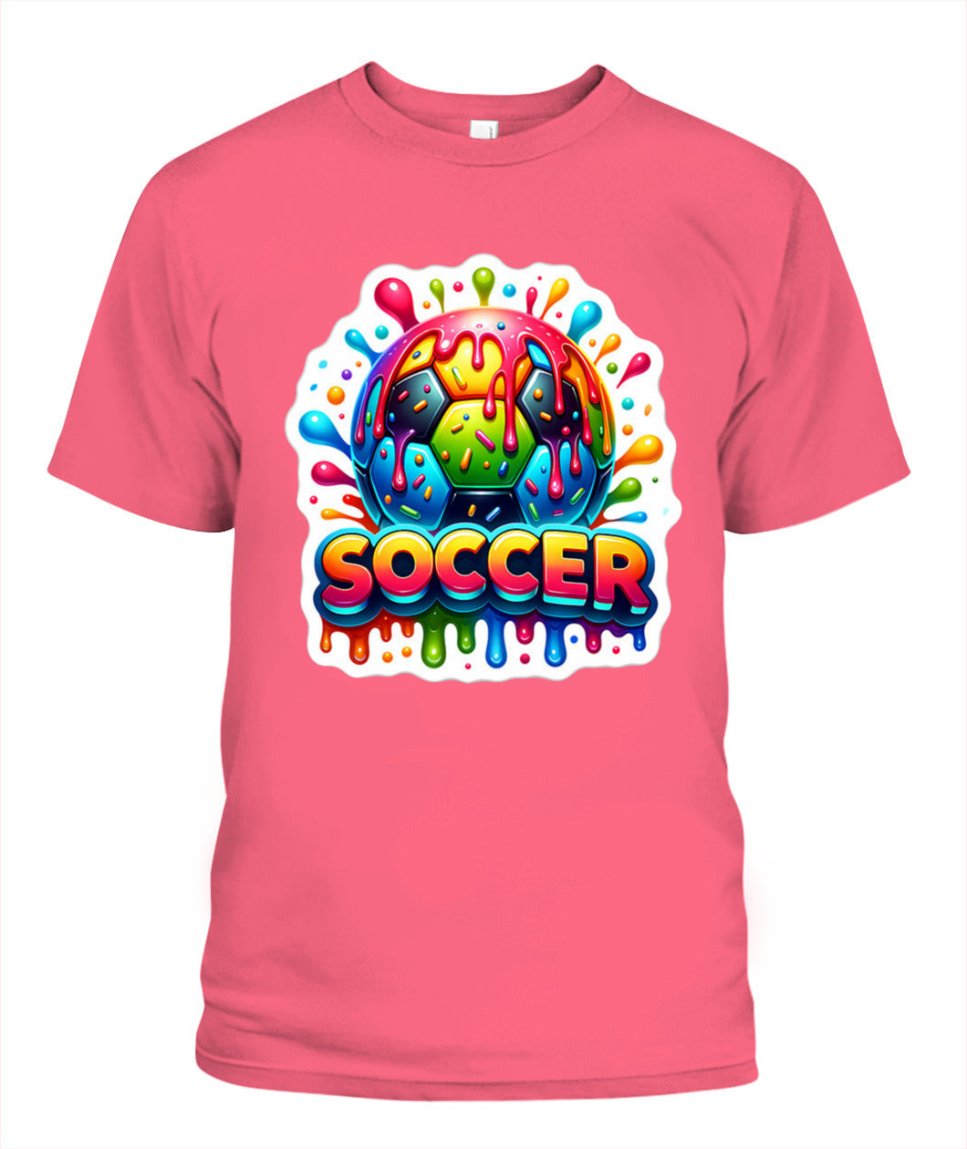 ✨From Every Fan, For Every Match✨-Bubble Text Soccer Graphic T-Shirt - Colorful Kids Summer Sports Tee