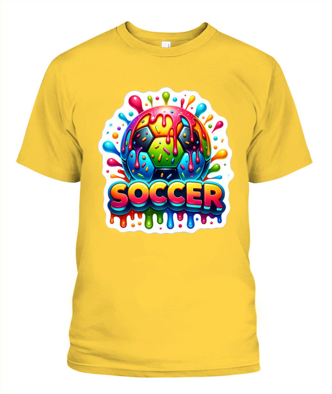 ✨From Every Fan, For Every Match✨-Bubble Text Soccer Graphic T-Shirt - Colorful Kids Summer Sports Tee