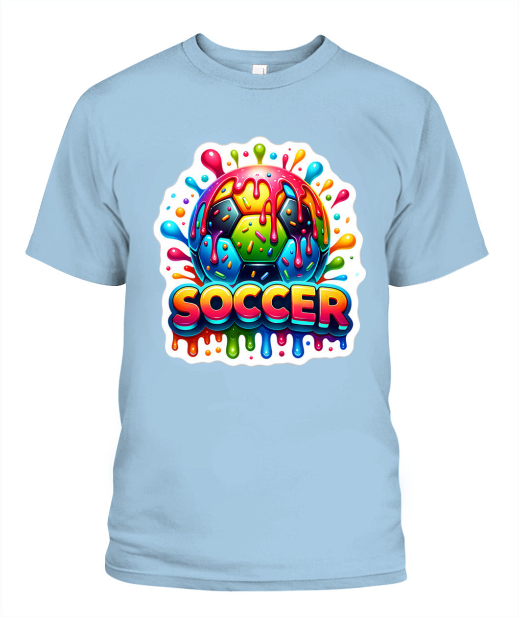 ✨From Every Fan, For Every Match✨-Bubble Text Soccer Graphic T-Shirt - Colorful Kids Summer Sports Tee