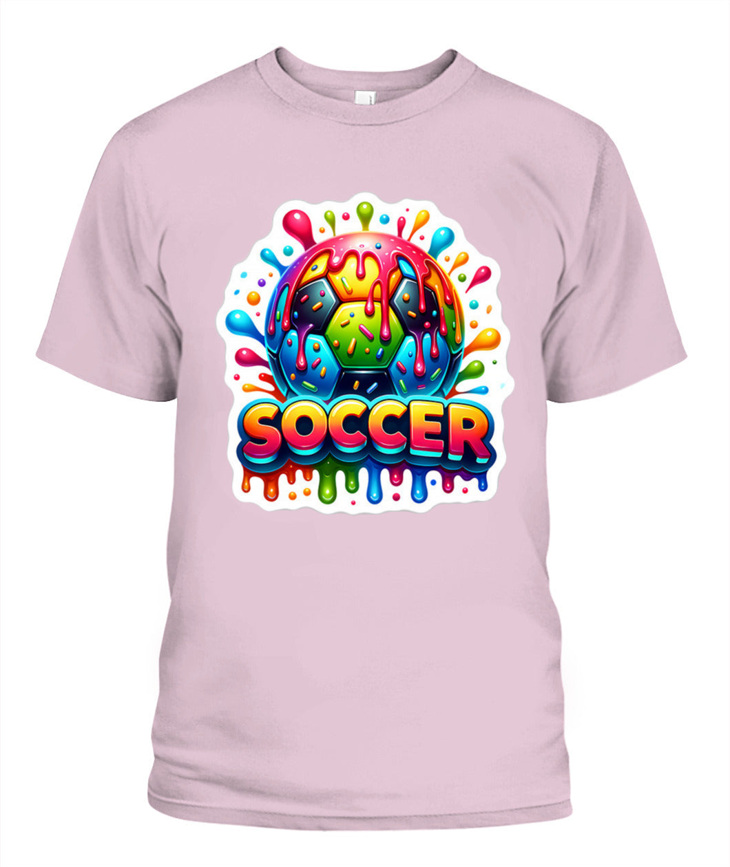 ✨From Every Fan, For Every Match✨-Bubble Text Soccer Graphic T-Shirt - Colorful Kids Summer Sports Tee