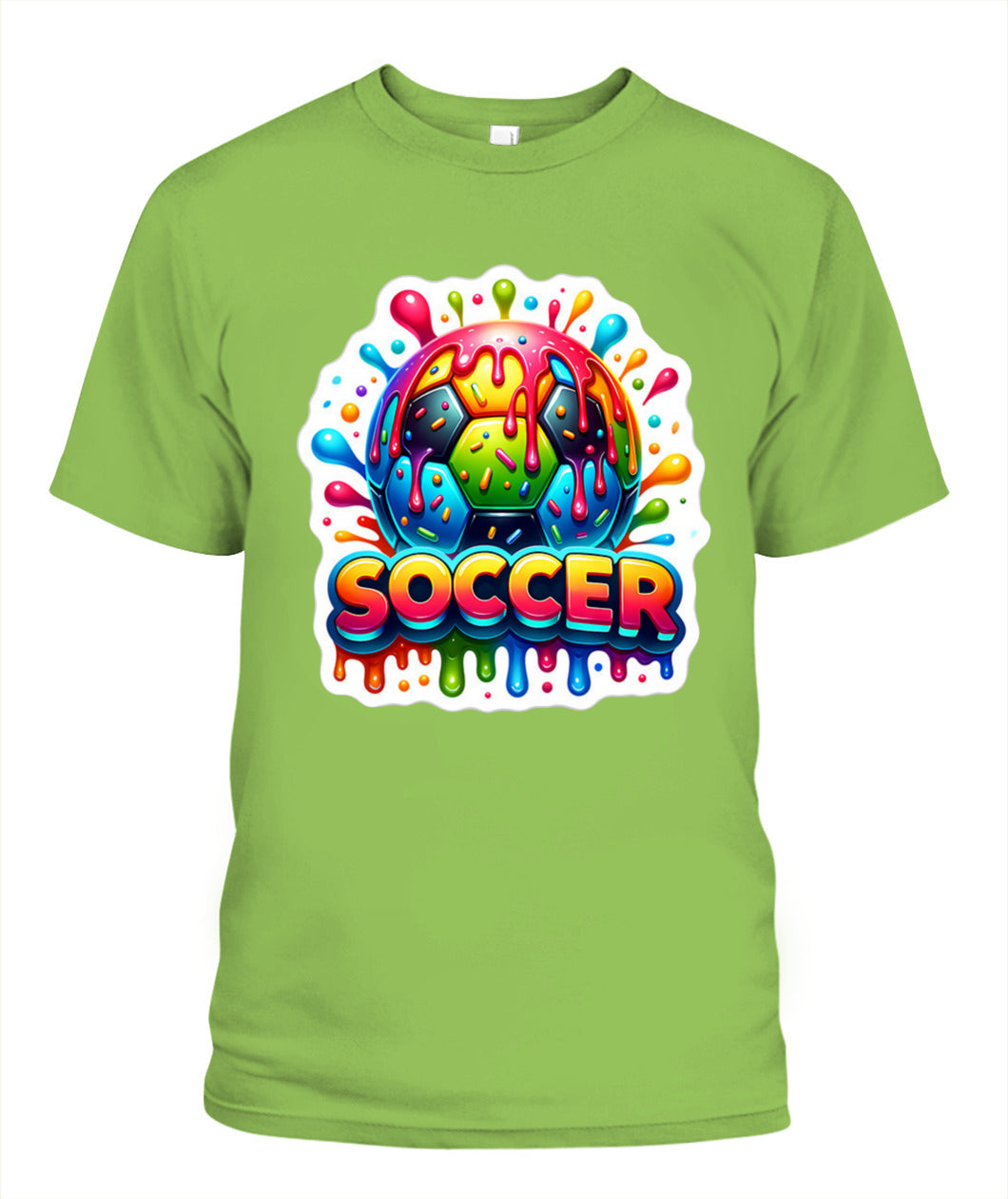 ✨From Every Fan, For Every Match✨-Bubble Text Soccer Graphic T-Shirt - Colorful Kids Summer Sports Tee