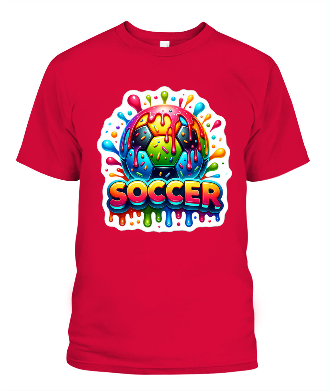 ✨From Every Fan, For Every Match✨-Bubble Text Soccer Graphic T-Shirt - Colorful Kids Summer Sports Tee