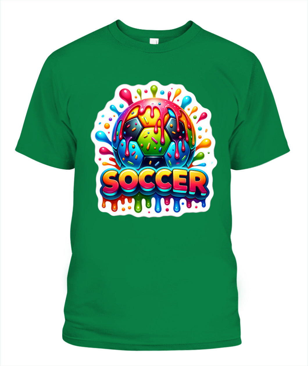 ✨From Every Fan, For Every Match✨-Bubble Text Soccer Graphic T-Shirt - Colorful Kids Summer Sports Tee