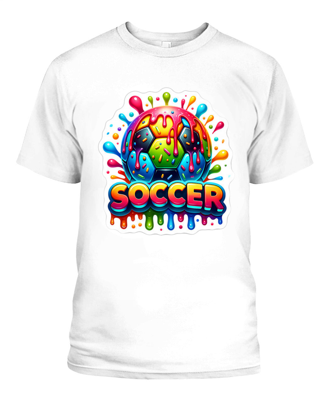 ✨From Every Fan, For Every Match✨-Bubble Text Soccer Graphic T-Shirt - Colorful Kids Summer Sports Tee