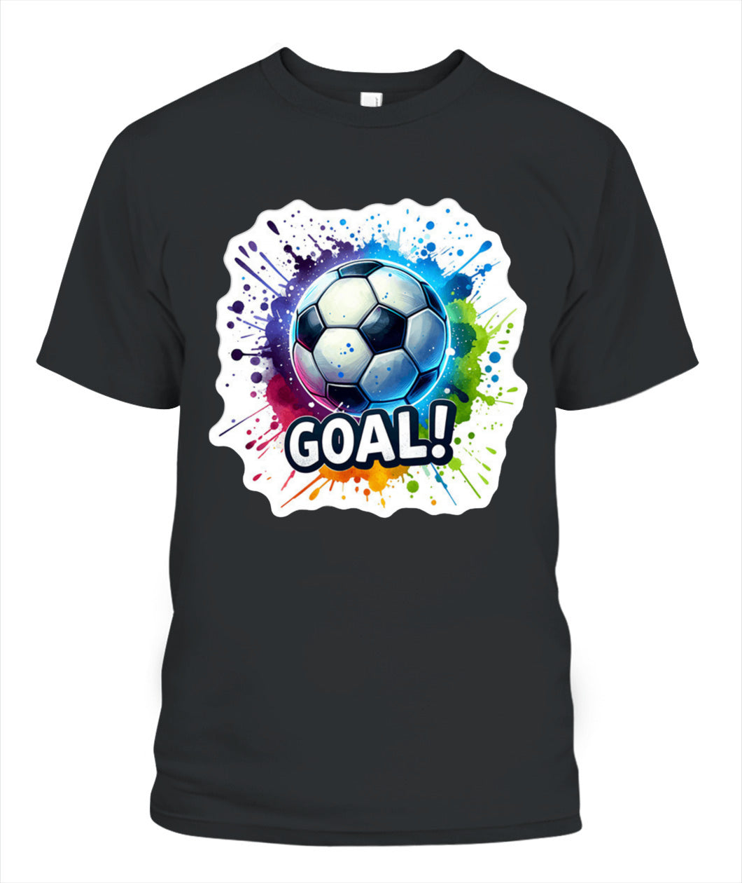 ✨From Every Fan, For Every Match✨-Vibrant "GOAL!" Soccer Graphic T-Shirt - Colorful Paint Splatter Fan Tee