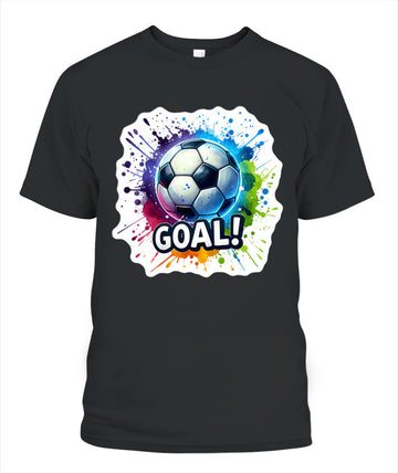 ✨From Every Fan, For Every Match✨-Vibrant "GOAL!" Soccer Graphic T-Shirt - Colorful Paint Splatter Fan Tee