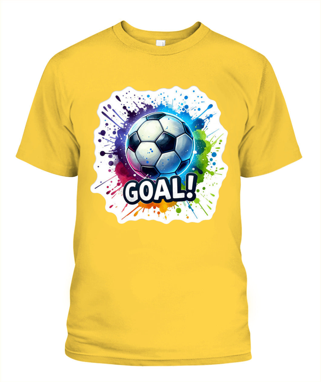 ✨From Every Fan, For Every Match✨-Vibrant "GOAL!" Soccer Graphic T-Shirt - Colorful Paint Splatter Fan Tee