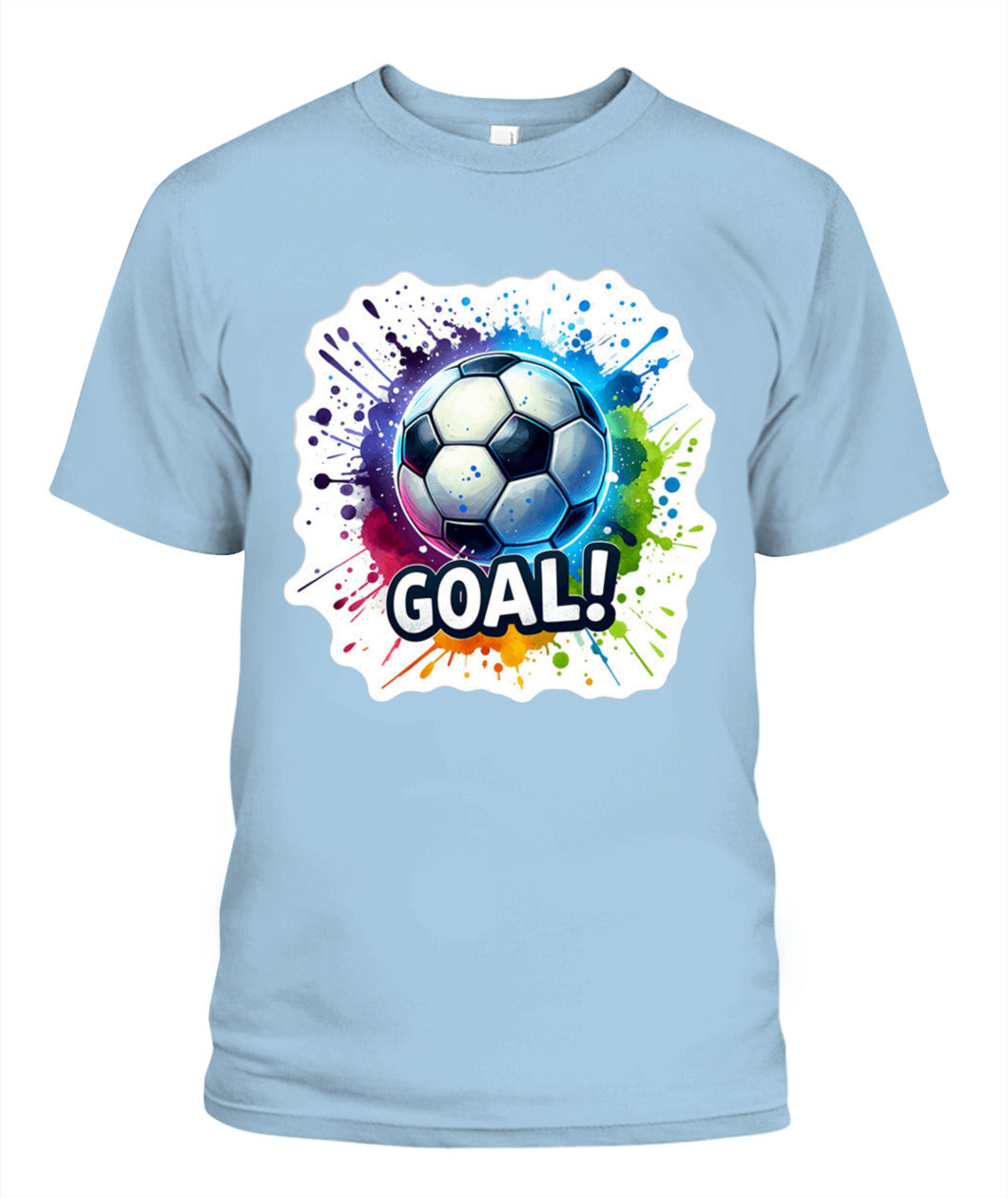 ✨From Every Fan, For Every Match✨-Vibrant "GOAL!" Soccer Graphic T-Shirt - Colorful Paint Splatter Fan Tee