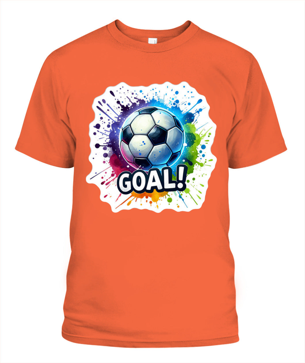 ✨From Every Fan, For Every Match✨-Vibrant "GOAL!" Soccer Graphic T-Shirt - Colorful Paint Splatter Fan Tee