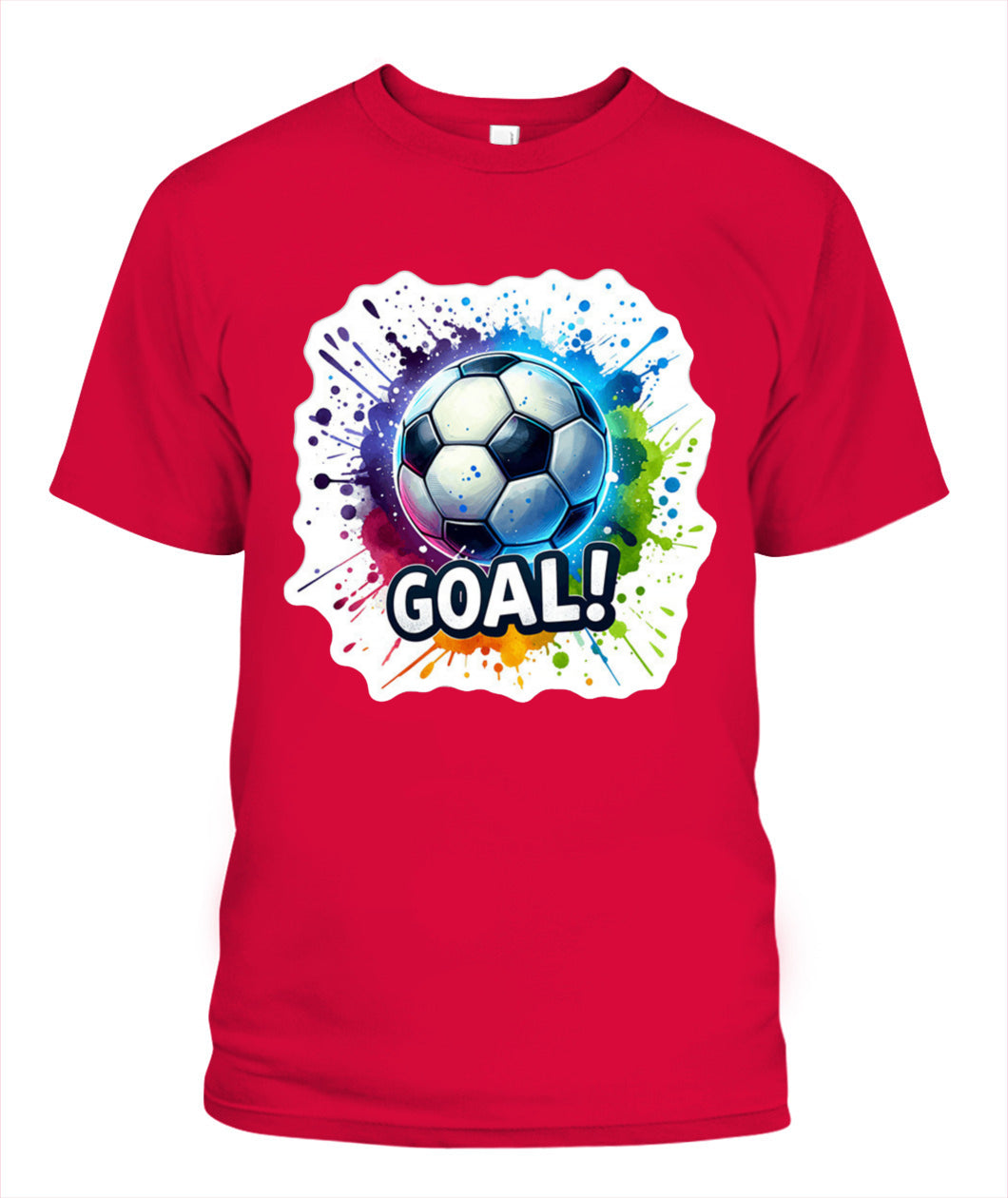 ✨From Every Fan, For Every Match✨-Vibrant "GOAL!" Soccer Graphic T-Shirt - Colorful Paint Splatter Fan Tee