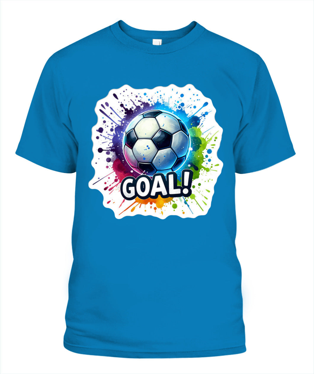 ✨From Every Fan, For Every Match✨-Vibrant "GOAL!" Soccer Graphic T-Shirt - Colorful Paint Splatter Fan Tee