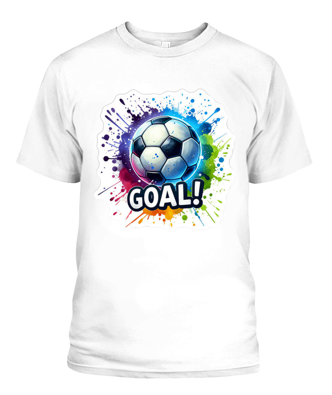 ✨From Every Fan, For Every Match✨-Vibrant "GOAL!" Soccer Graphic T-Shirt - Colorful Paint Splatter Fan Tee