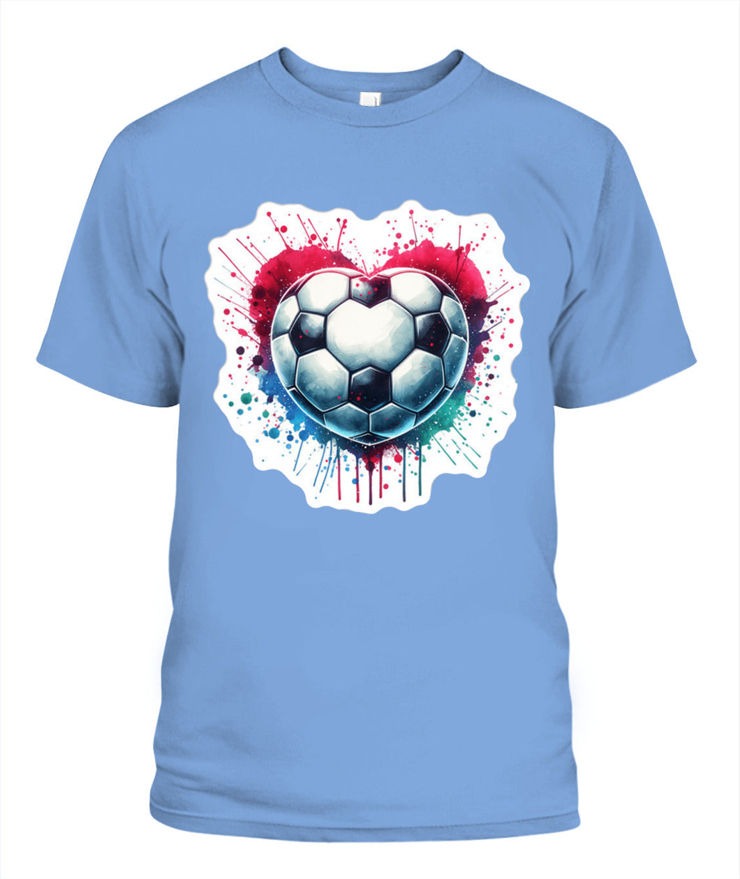 ✨From Every Fan, For Every Match✨-Vibrant Heart Shaped Soccer Ball Shirt | Colorful Watercolor Football Lover Tee