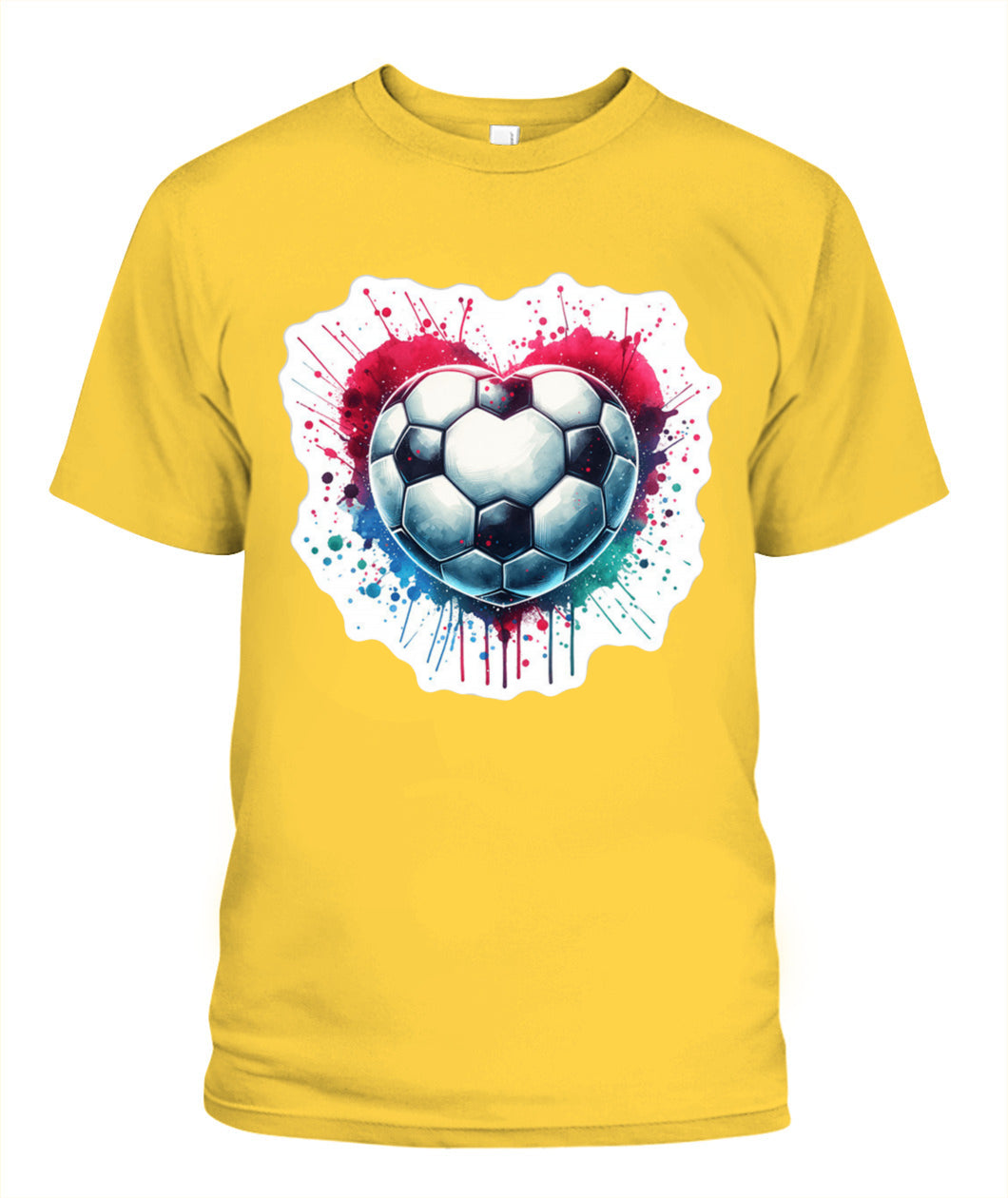 ✨From Every Fan, For Every Match✨-Vibrant Heart Shaped Soccer Ball Shirt | Colorful Watercolor Football Lover Tee
