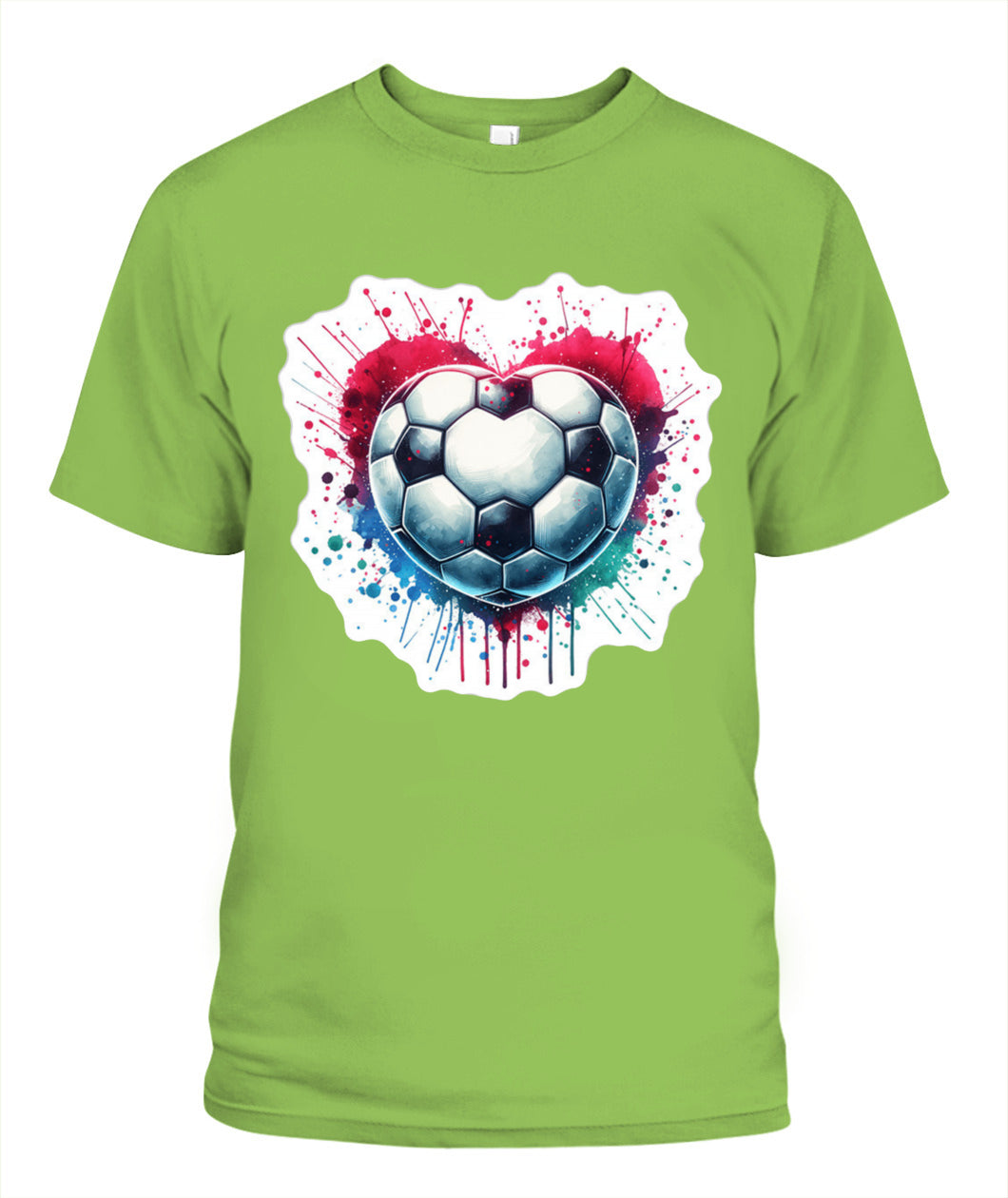 ✨From Every Fan, For Every Match✨-Vibrant Heart Shaped Soccer Ball Shirt | Colorful Watercolor Football Lover Tee