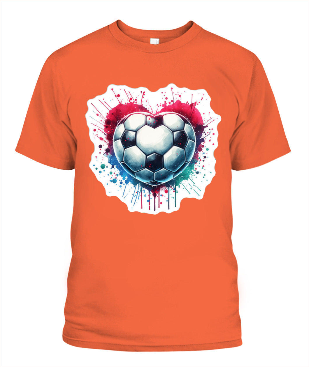 ✨From Every Fan, For Every Match✨-Vibrant Heart Shaped Soccer Ball Shirt | Colorful Watercolor Football Lover Tee