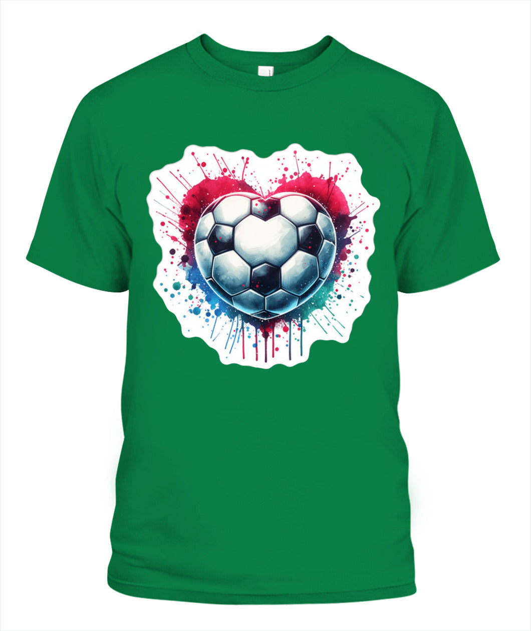 ✨From Every Fan, For Every Match✨-Vibrant Heart Shaped Soccer Ball Shirt | Colorful Watercolor Football Lover Tee