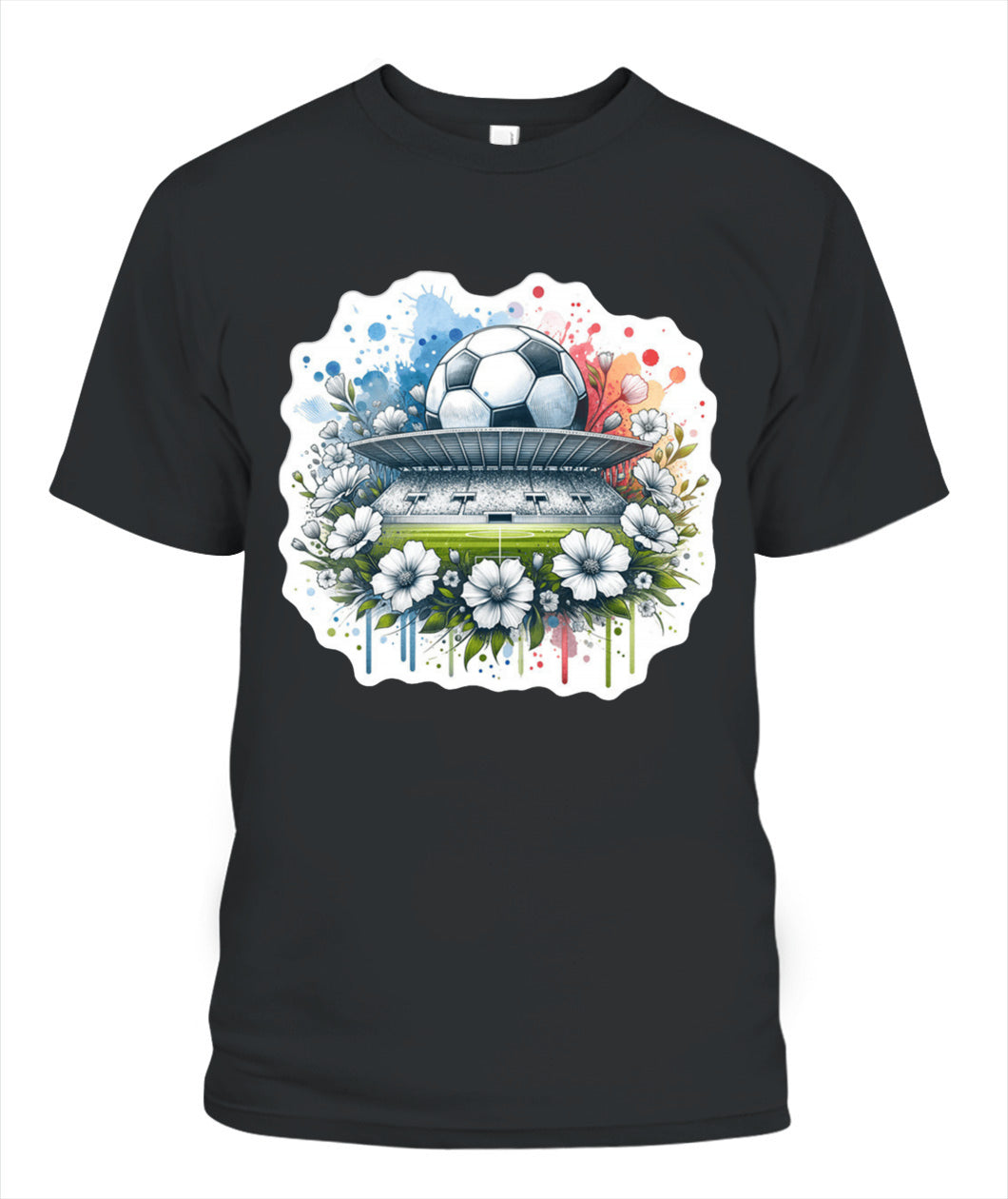 ✨From Every Fan, For Every Match✨-Vibrant Summer Football Arena Shirt | Elegant Stadium Floral Supporter Tee