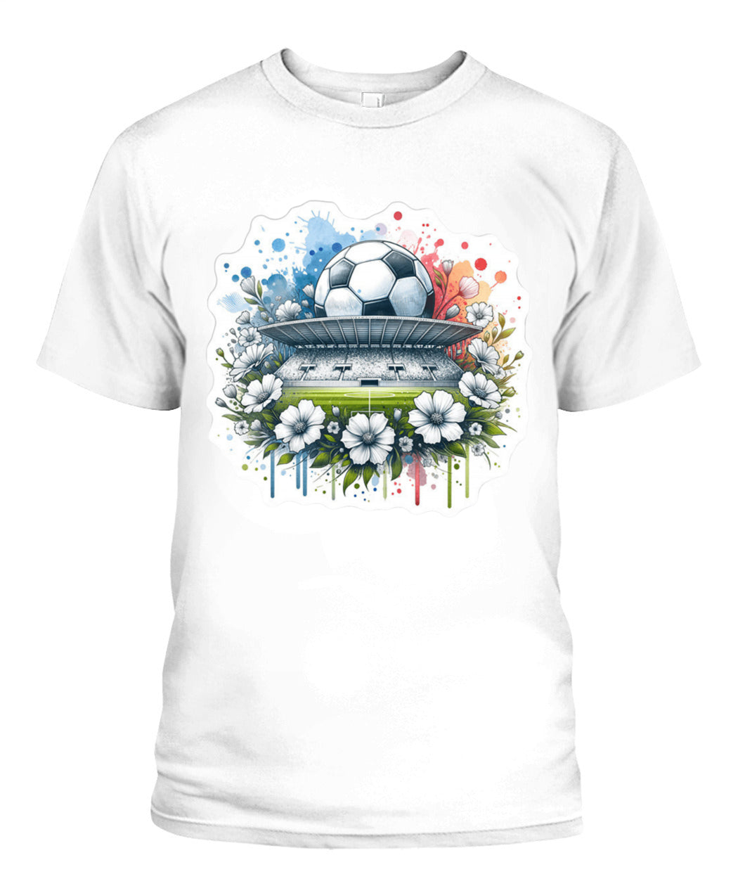 ✨From Every Fan, For Every Match✨-Vibrant Summer Football Arena Shirt | Elegant Stadium Floral Supporter Tee