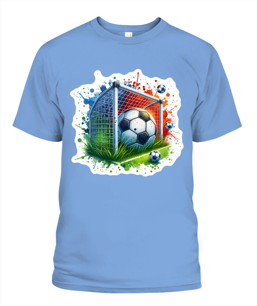 ✨From Every Fan, For Every Match✨-Soccer Ball In Net Watercolor T-Shirt - Artistic Goal Graphic Tee