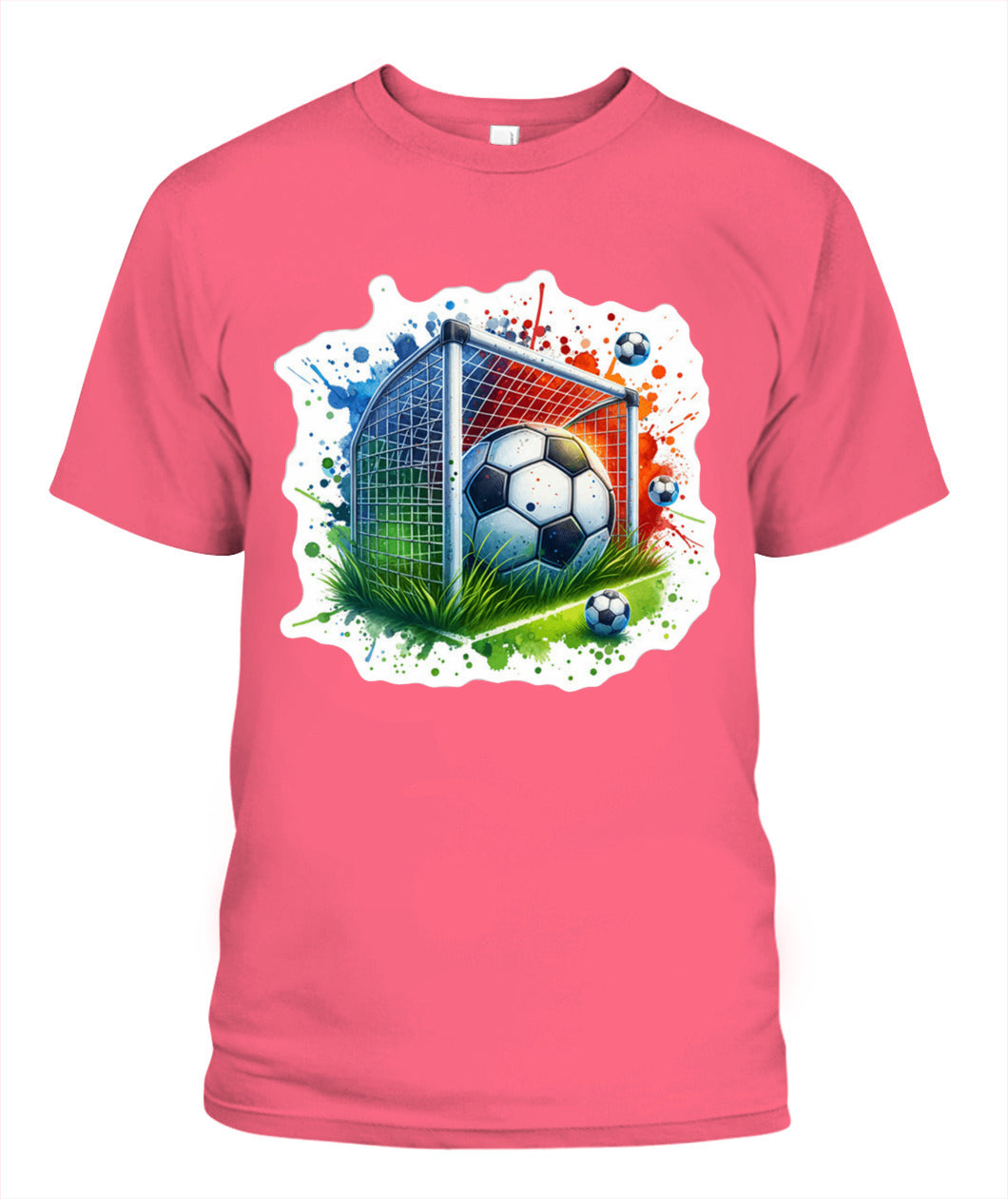 ✨From Every Fan, For Every Match✨-Soccer Ball In Net Watercolor T-Shirt - Artistic Goal Graphic Tee