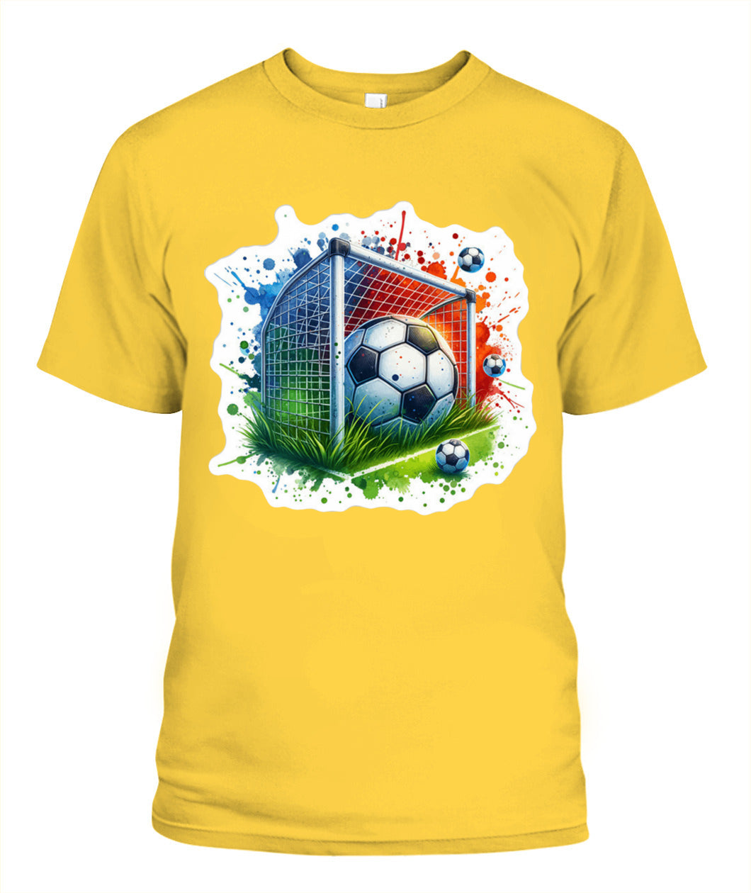✨From Every Fan, For Every Match✨-Soccer Ball In Net Watercolor T-Shirt - Artistic Goal Graphic Tee