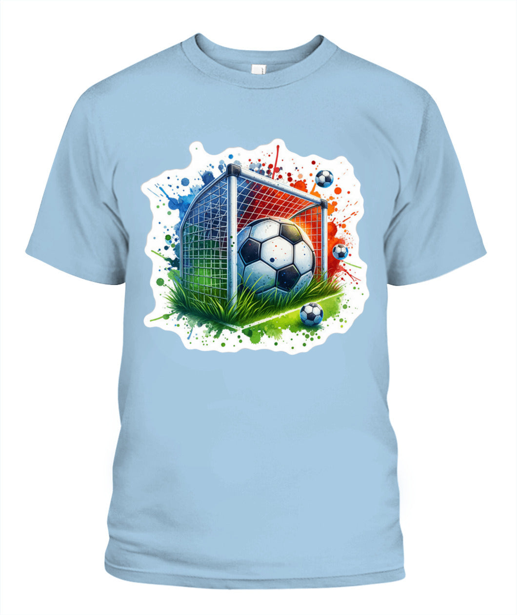✨From Every Fan, For Every Match✨-Soccer Ball In Net Watercolor T-Shirt - Artistic Goal Graphic Tee