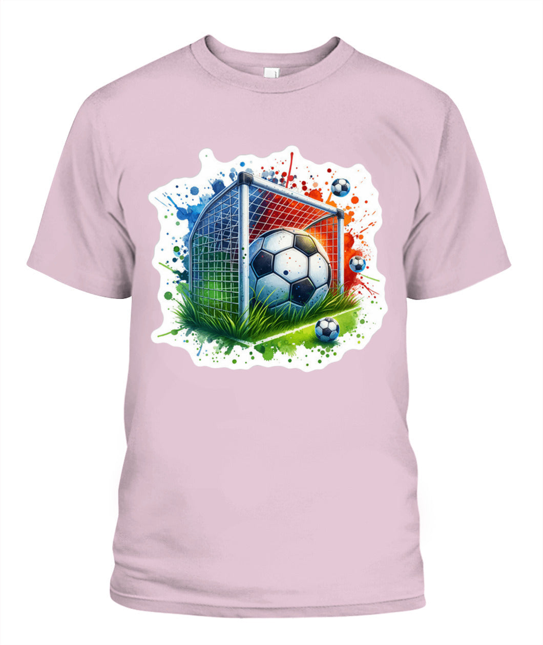 ✨From Every Fan, For Every Match✨-Soccer Ball In Net Watercolor T-Shirt - Artistic Goal Graphic Tee
