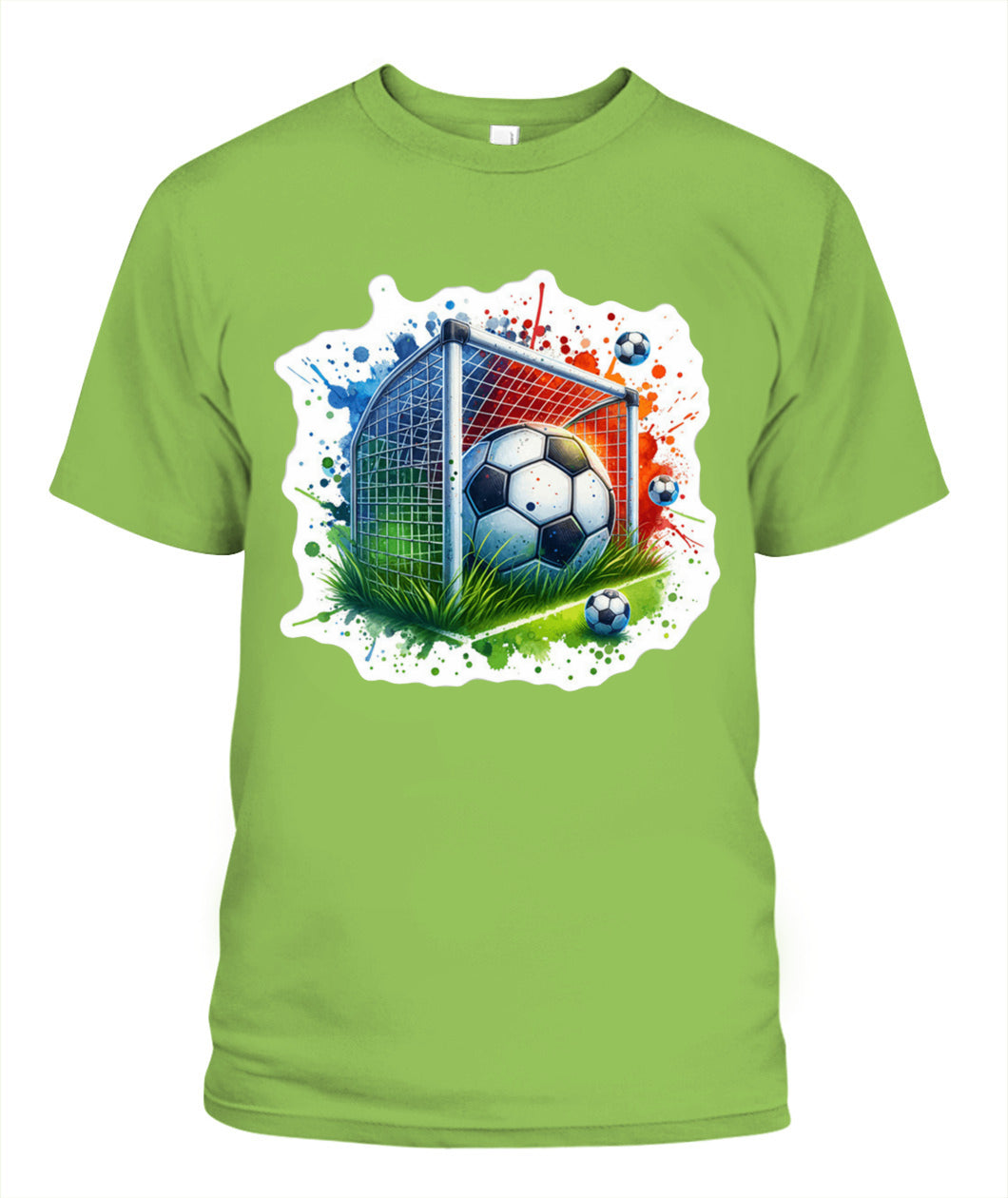 ✨From Every Fan, For Every Match✨-Soccer Ball In Net Watercolor T-Shirt - Artistic Goal Graphic Tee