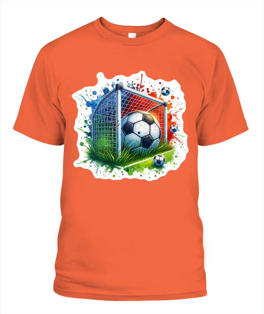 ✨From Every Fan, For Every Match✨-Soccer Ball In Net Watercolor T-Shirt - Artistic Goal Graphic Tee