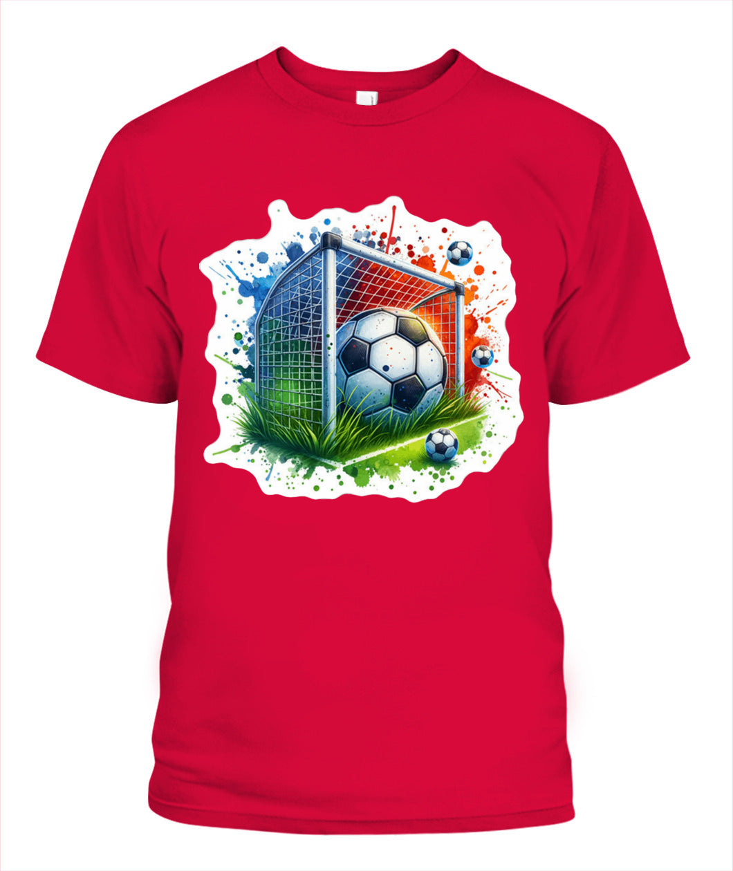 ✨From Every Fan, For Every Match✨-Soccer Ball In Net Watercolor T-Shirt - Artistic Goal Graphic Tee