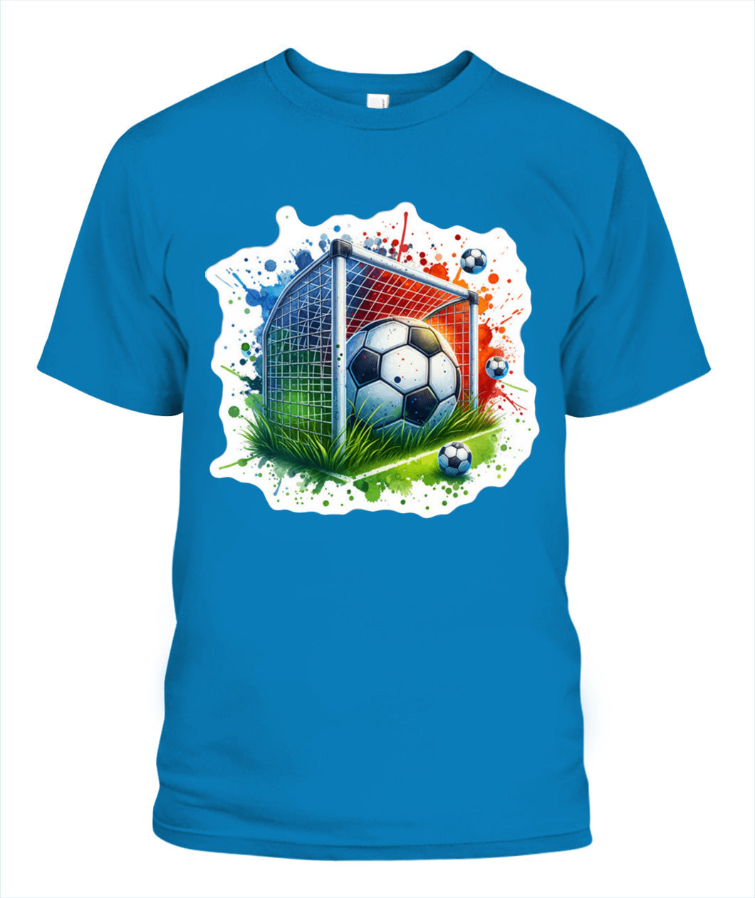 ✨From Every Fan, For Every Match✨-Soccer Ball In Net Watercolor T-Shirt - Artistic Goal Graphic Tee