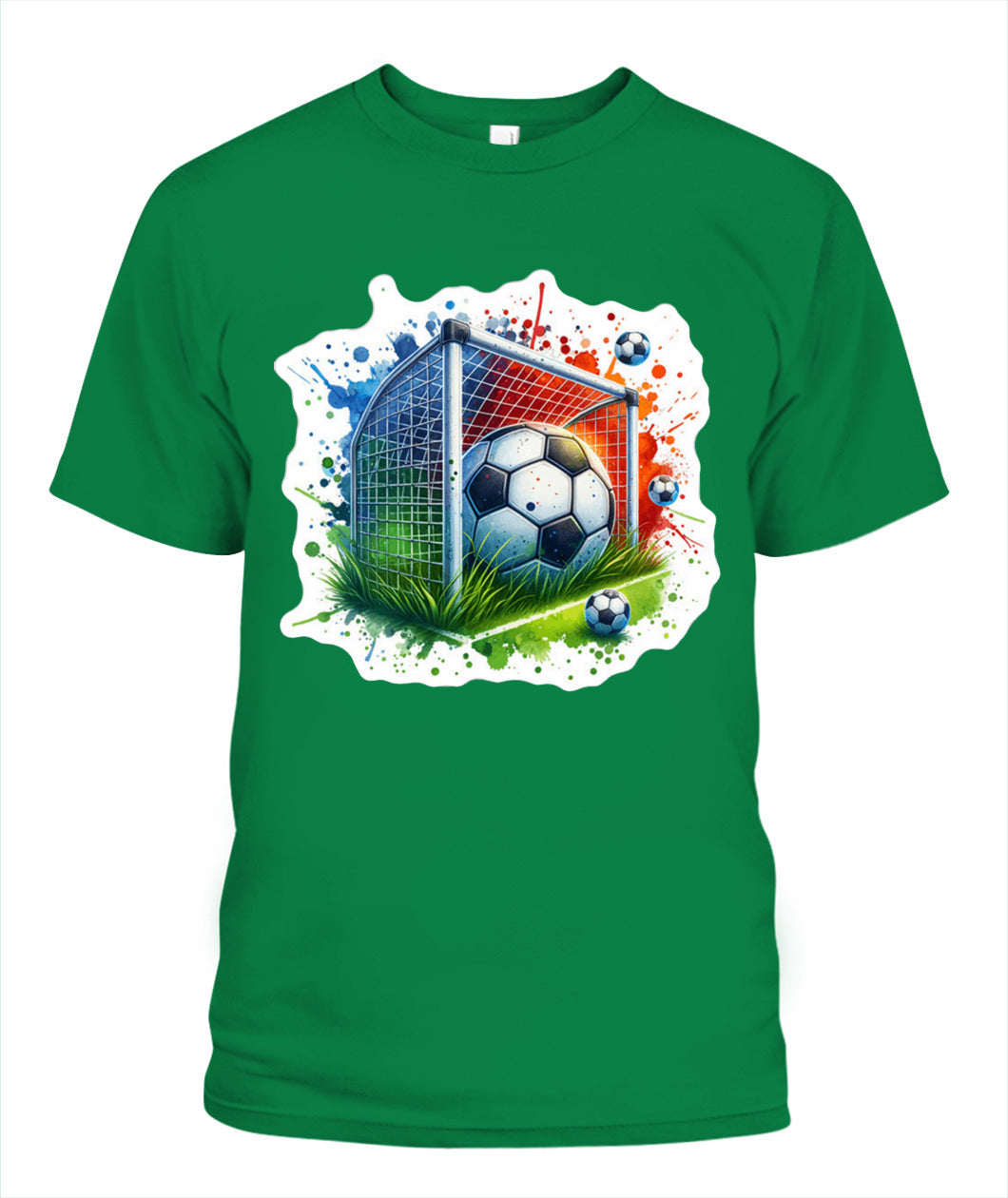 ✨From Every Fan, For Every Match✨-Soccer Ball In Net Watercolor T-Shirt - Artistic Goal Graphic Tee