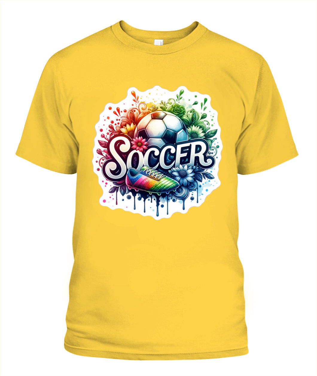 ✨From Every Fan, For Every Match✨-Vibrant Summer Soccer Flower Shirt | Elegant Script Typography Supporter Tee