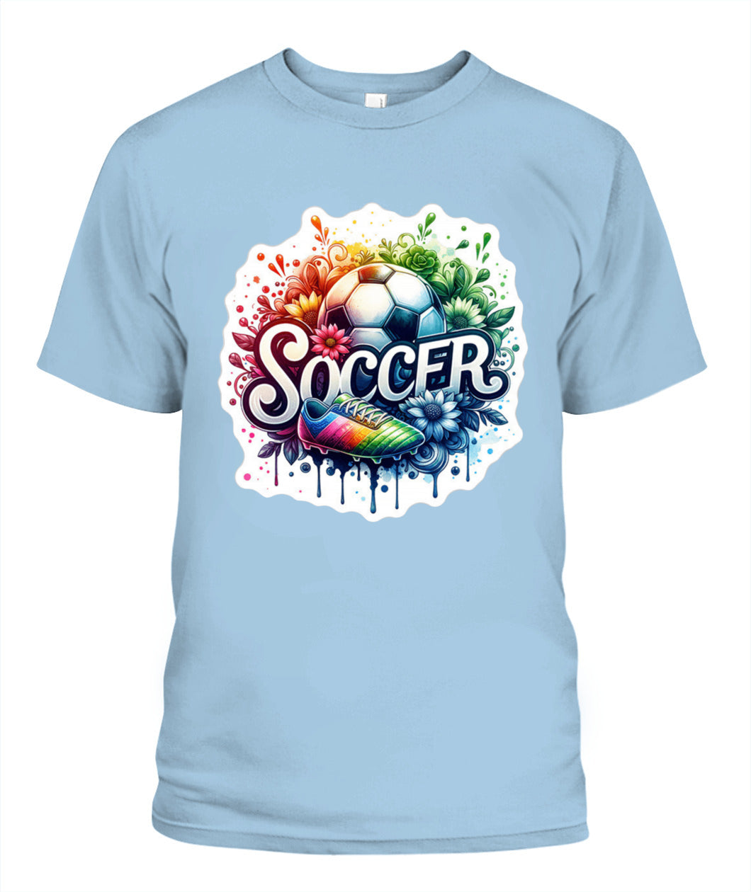 ✨From Every Fan, For Every Match✨-Vibrant Summer Soccer Flower Shirt | Elegant Script Typography Supporter Tee
