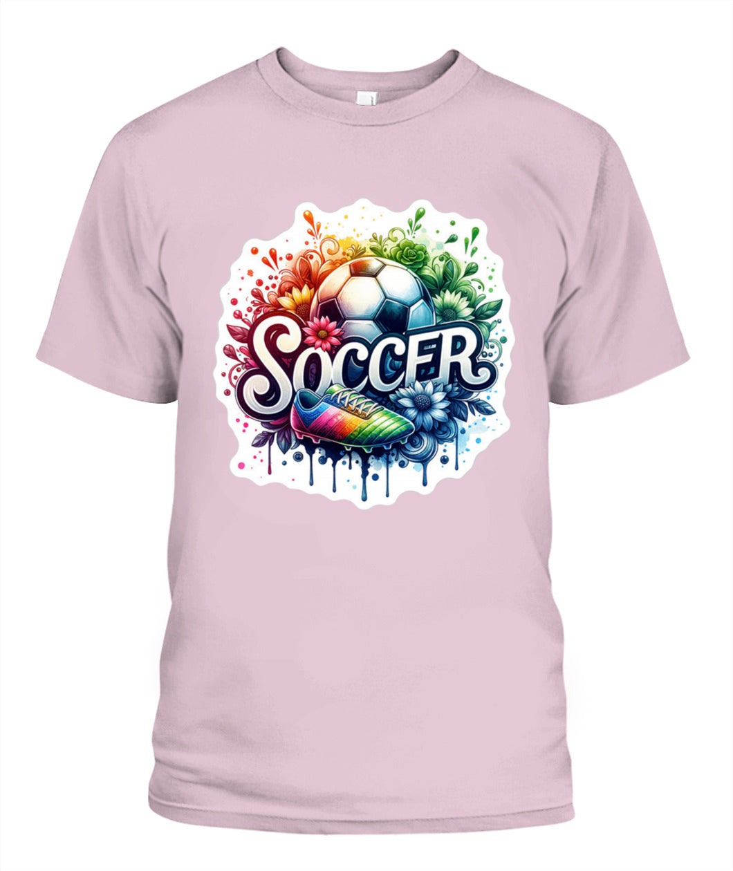 ✨From Every Fan, For Every Match✨-Vibrant Summer Soccer Flower Shirt | Elegant Script Typography Supporter Tee