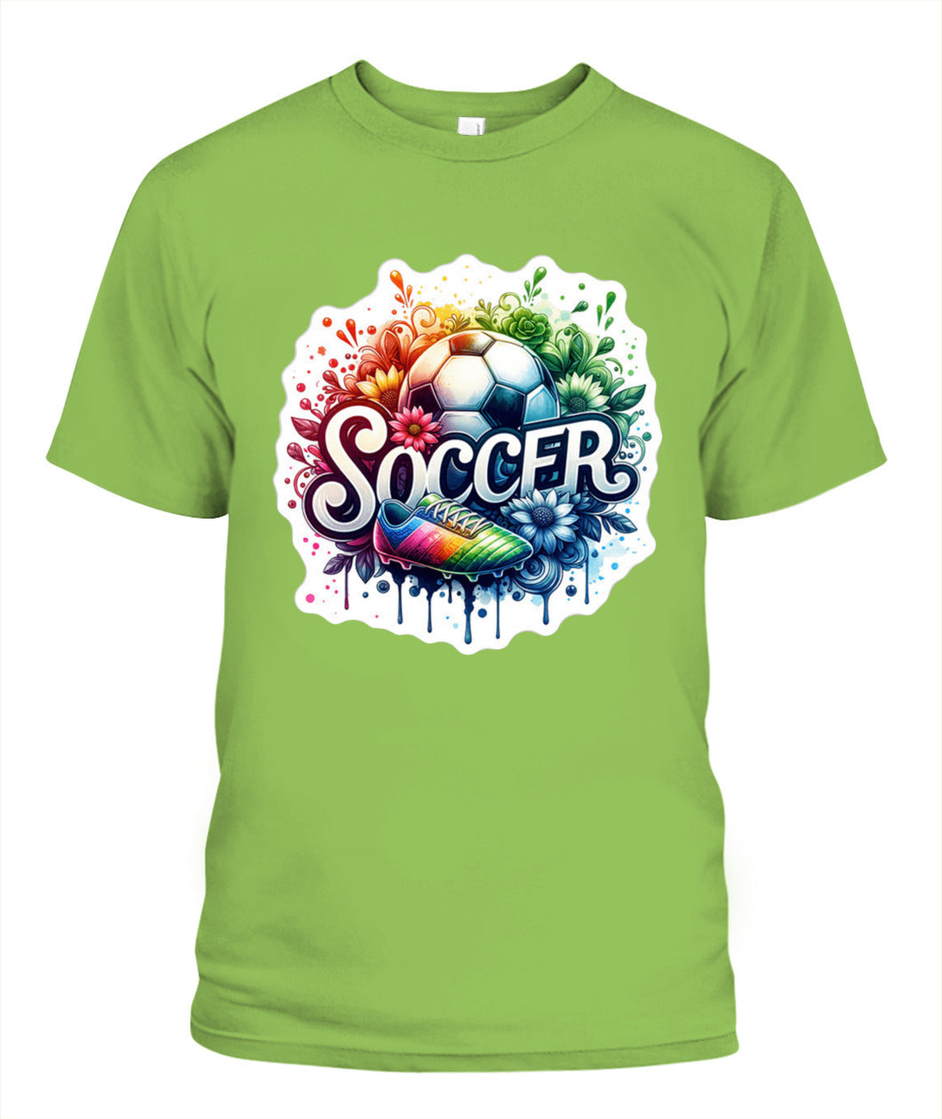✨From Every Fan, For Every Match✨-Vibrant Summer Soccer Flower Shirt | Elegant Script Typography Supporter Tee