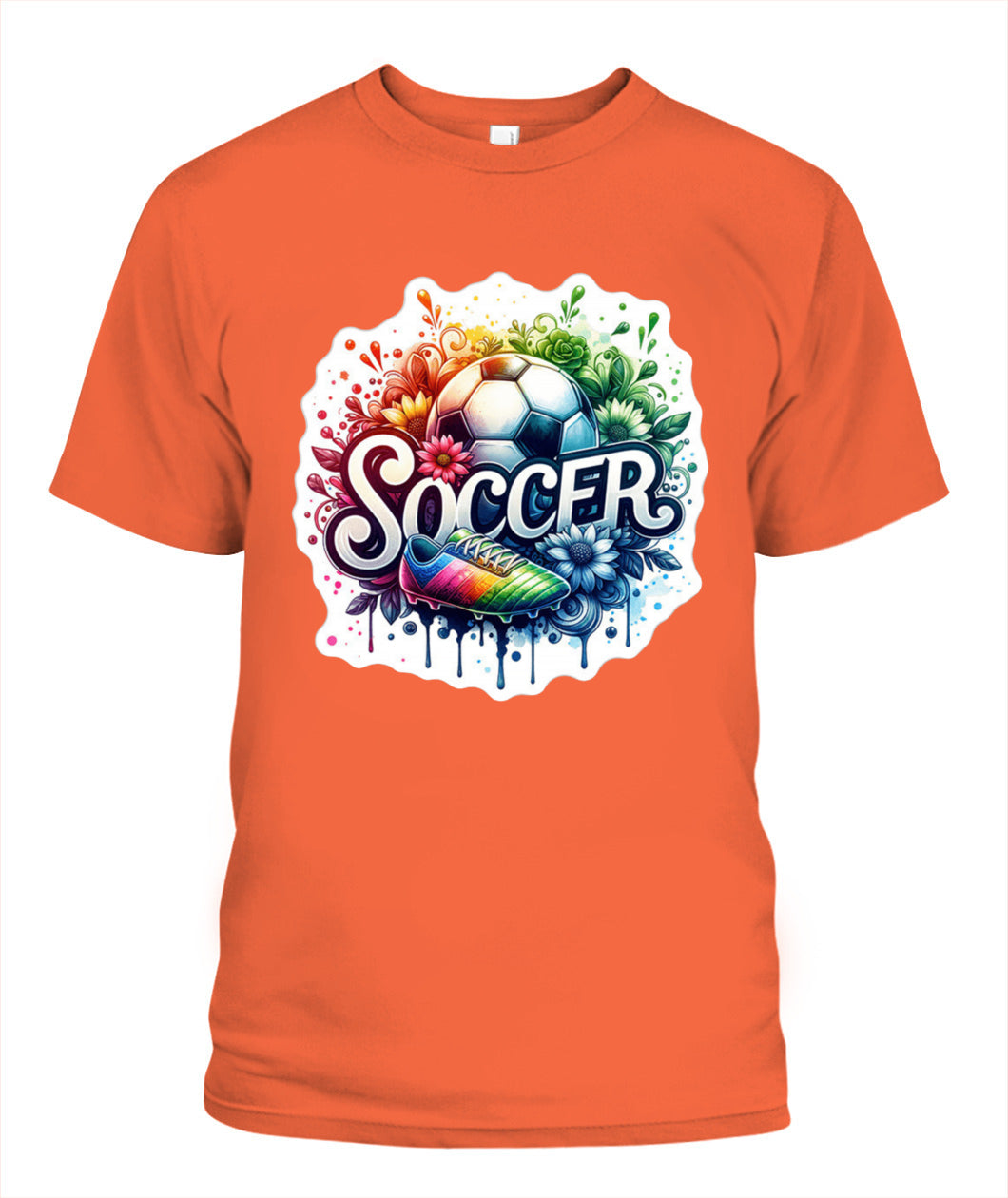 ✨From Every Fan, For Every Match✨-Vibrant Summer Soccer Flower Shirt | Elegant Script Typography Supporter Tee
