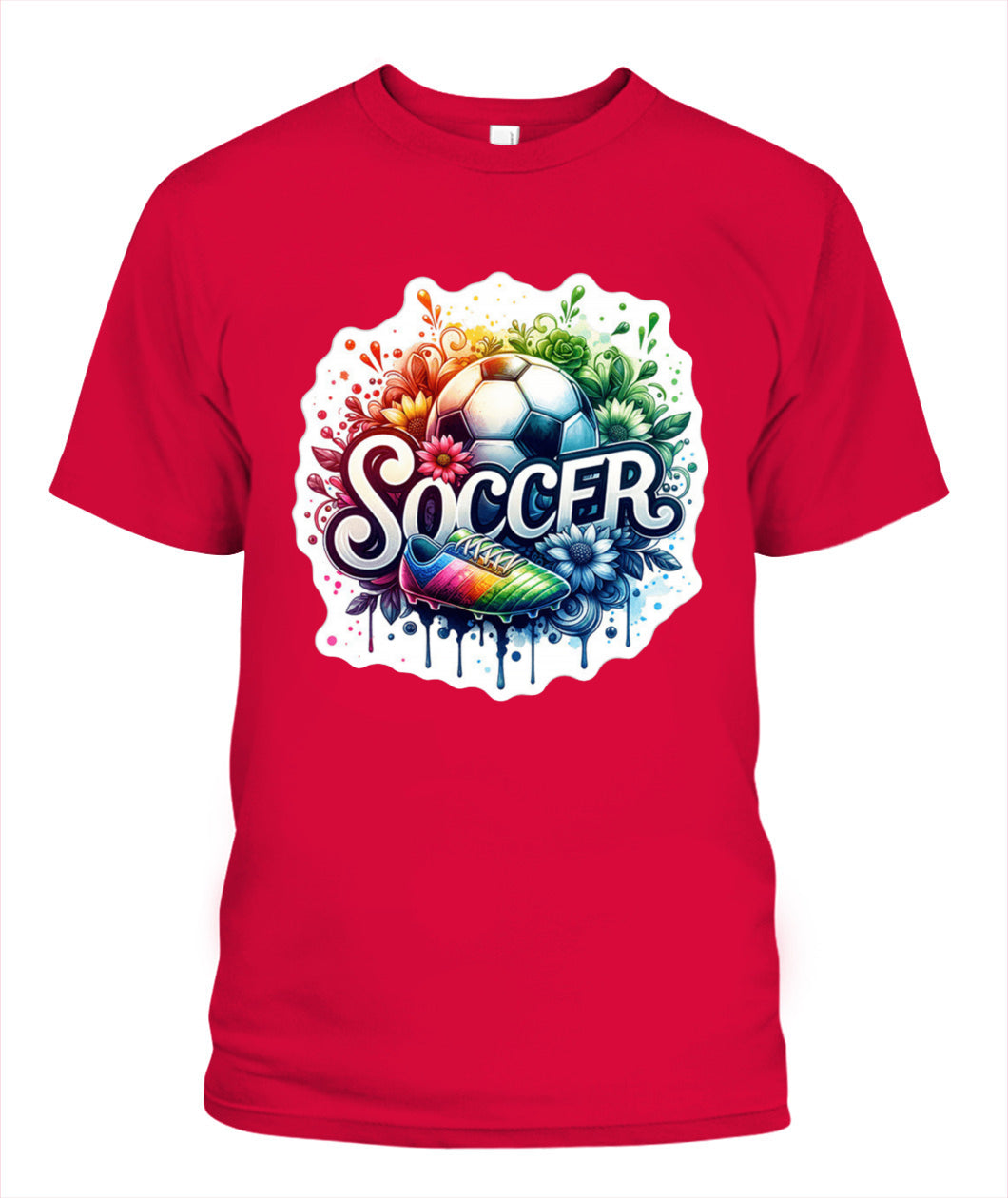 ✨From Every Fan, For Every Match✨-Vibrant Summer Soccer Flower Shirt | Elegant Script Typography Supporter Tee